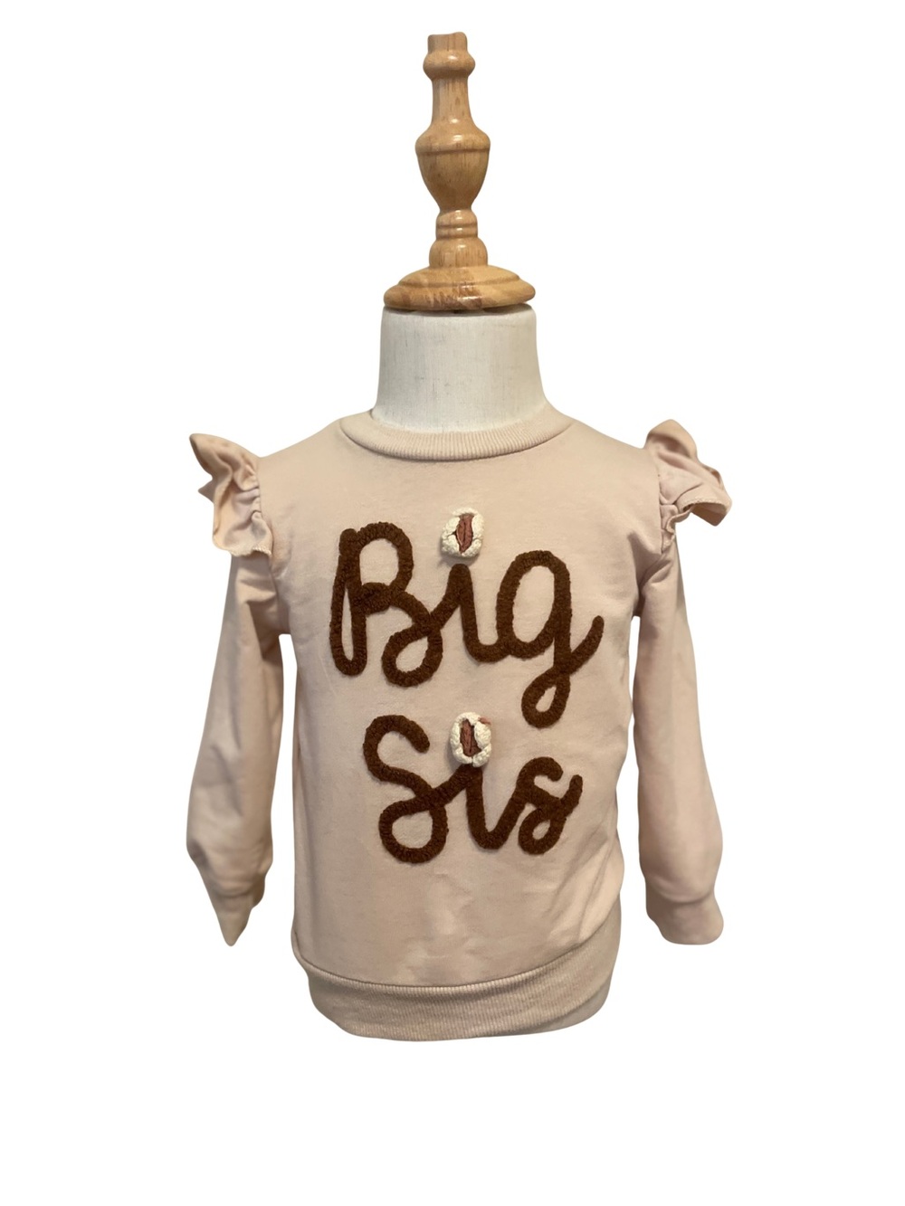 Big Sis Ruffle Shoulder Sweatshirt - Cream